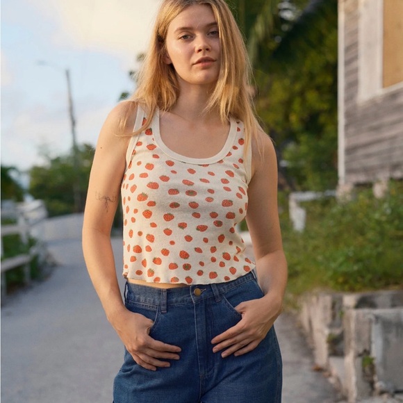 Mollusk Surf Shop Tops - Mollusk Surf Hemp Strawberry 🍓 Tank
